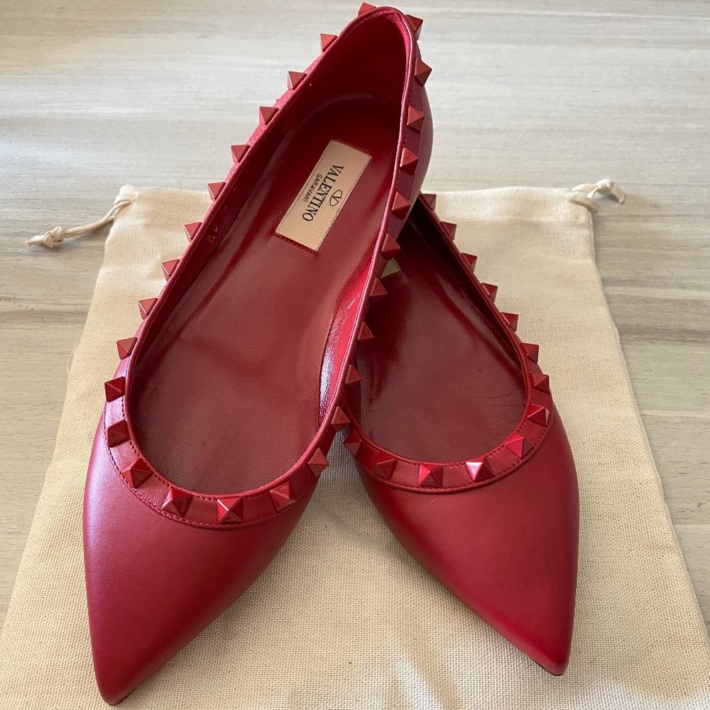 Valentino Red Rocktud Flats❤️FREE SHIPPING!❤️